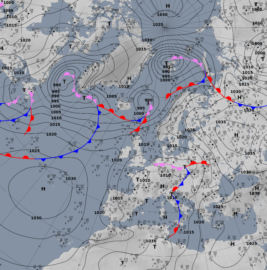 Wetterkarten des Deutschen Wetterdienstes (DWD)